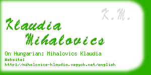 klaudia mihalovics business card